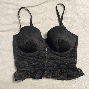 Black lace bra top